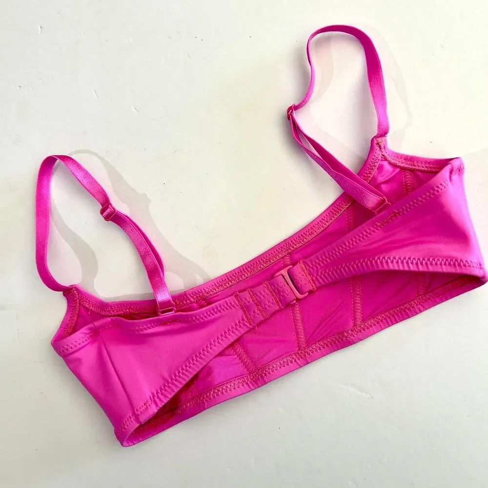 SKIMS Signature Swim Corset Bikini Top in the color Neon Orchid, XS -like New!